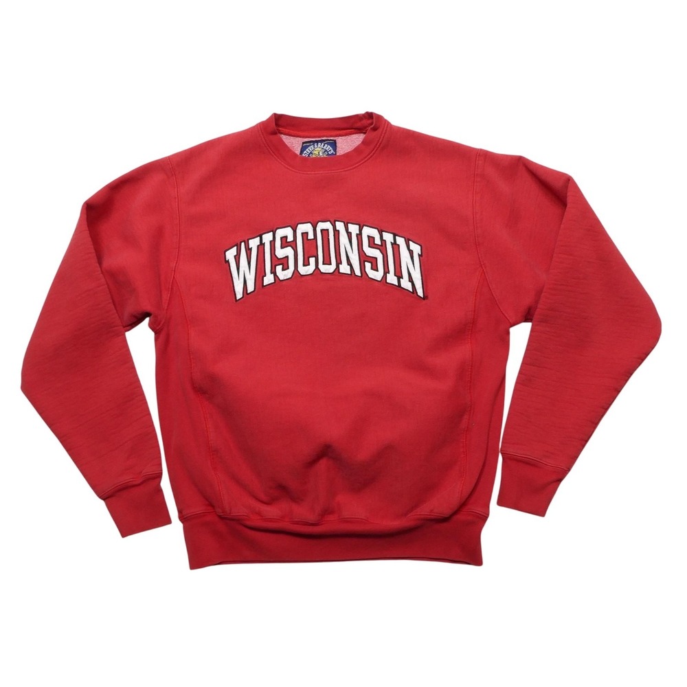 Wisconsin Badgers Sweatshirt Mens Small Red NCAA Football Steve & Barry's Fleece